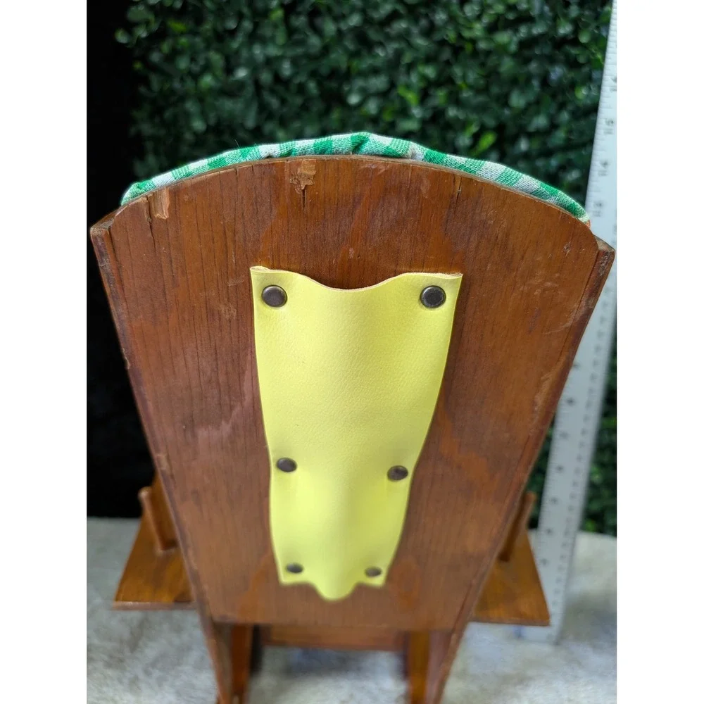 Vintage MCM Handmade Wood Sewing Rocking Chair Organizer‎ Pincushion Folk Art